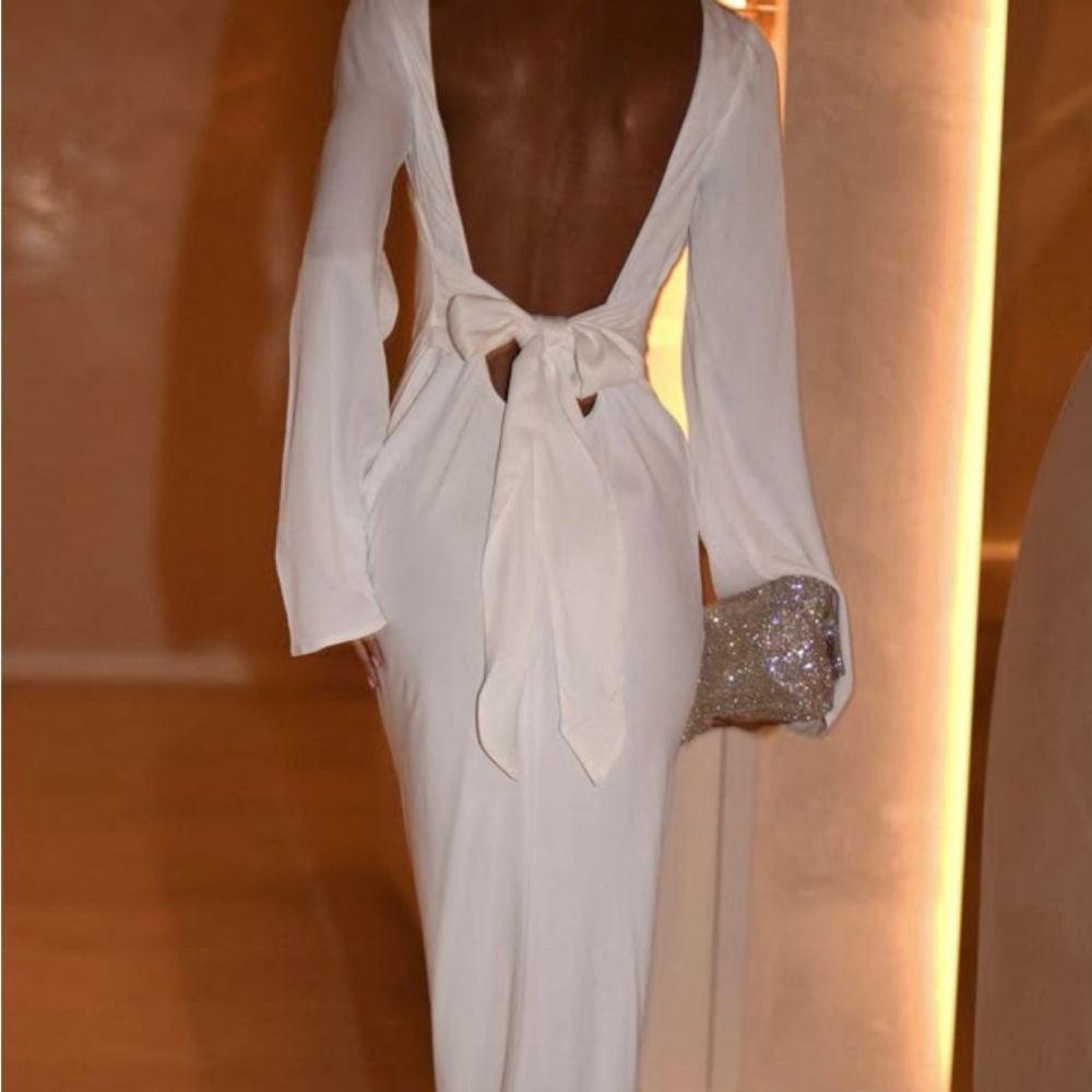 Meshki White Backless Maxi Dress